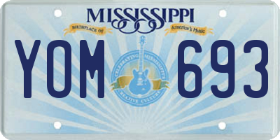 MS license plate YOM693