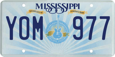 MS license plate YOM977