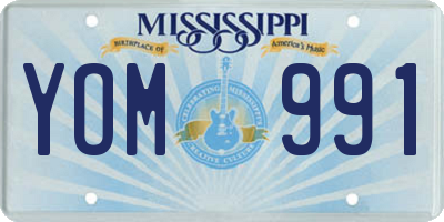 MS license plate YOM991