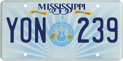 MS license plate YON239