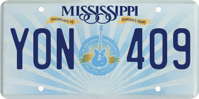 MS license plate YON409