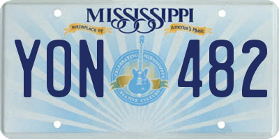 MS license plate YON482