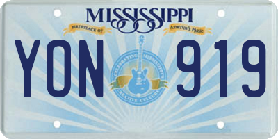 MS license plate YON919