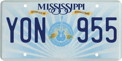 MS license plate YON955