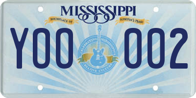 MS license plate YOO002