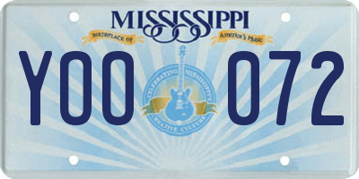 MS license plate YOO072