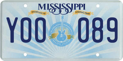 MS license plate YOO089