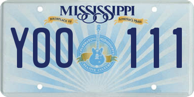 MS license plate YOO111