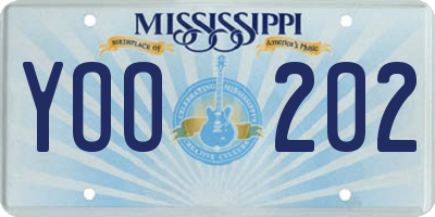 MS license plate YOO202