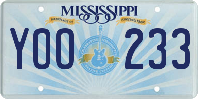 MS license plate YOO233