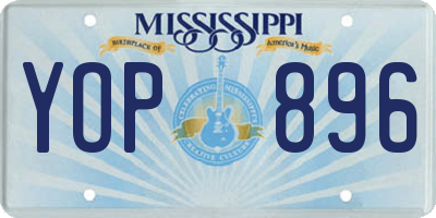 MS license plate YOP896