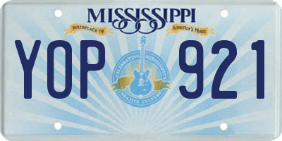 MS license plate YOP921