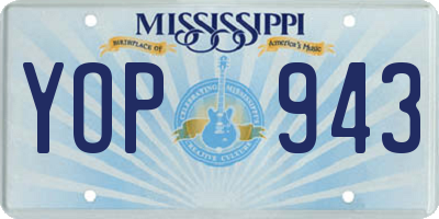 MS license plate YOP943