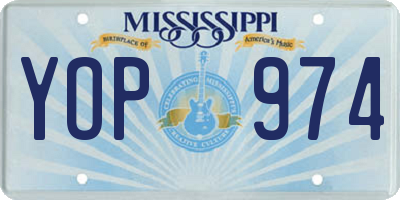 MS license plate YOP974