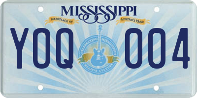 MS license plate YOQ004