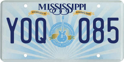 MS license plate YOQ085