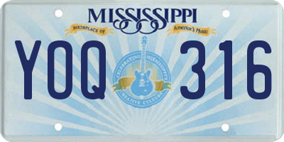 MS license plate YOQ316