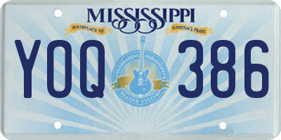MS license plate YOQ386