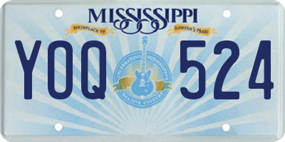 MS license plate YOQ524