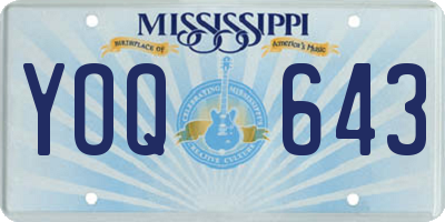 MS license plate YOQ643