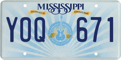MS license plate YOQ671