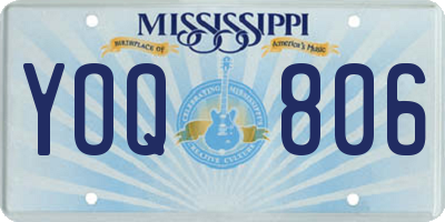 MS license plate YOQ806