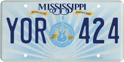 MS license plate YOR424
