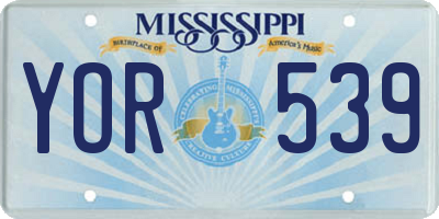 MS license plate YOR539