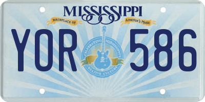 MS license plate YOR586