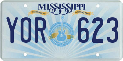 MS license plate YOR623