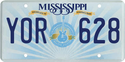 MS license plate YOR628