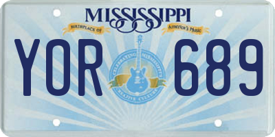 MS license plate YOR689