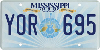 MS license plate YOR695
