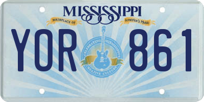 MS license plate YOR861