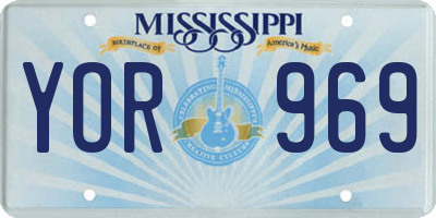 MS license plate YOR969