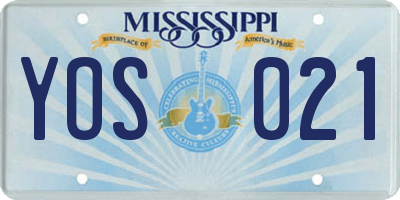 MS license plate YOS021