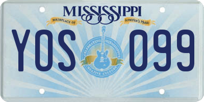 MS license plate YOS099