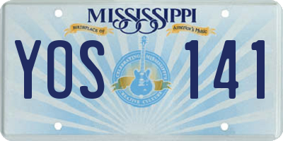 MS license plate YOS141