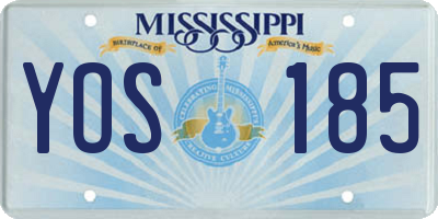 MS license plate YOS185