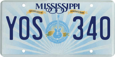 MS license plate YOS340