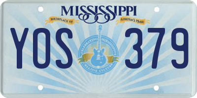 MS license plate YOS379
