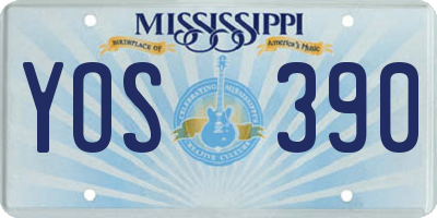 MS license plate YOS390