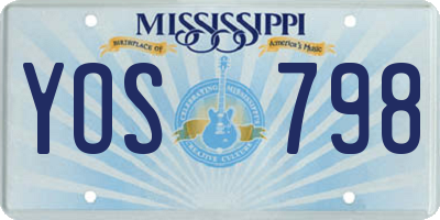 MS license plate YOS798