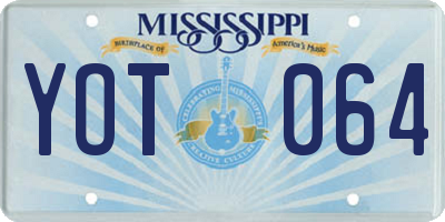 MS license plate YOT064