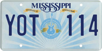 MS license plate YOT114