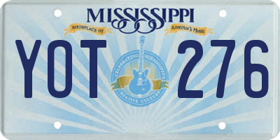 MS license plate YOT276