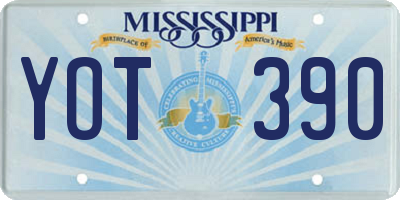 MS license plate YOT390