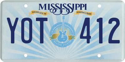 MS license plate YOT412