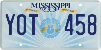 MS license plate YOT458