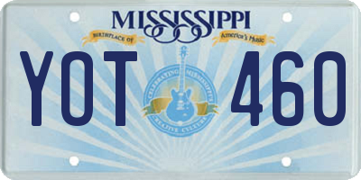 MS license plate YOT460